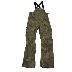 BURTON Reserve Vinh Long Gortex Olive Camouflage Overalls Ski Snow Bibs Men’s Sm